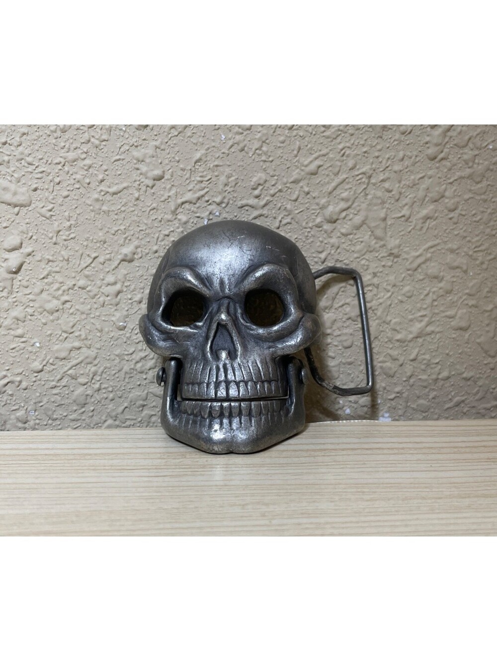 Mens Skull Belt Buckle Moving Jaw Gothic Biker Anatomical 3D Metal Accessory